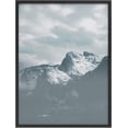 thumbnail image 1 of PixonSign Framed Wall Art Print Snow Covered Mountain on Cloudy Day Nature Wilderness Photography Realism Modern Landscape Relax/Calm Blue Duotone for Living Room, Bedroom, Office - 12"x16" BLACK, 1 of 6