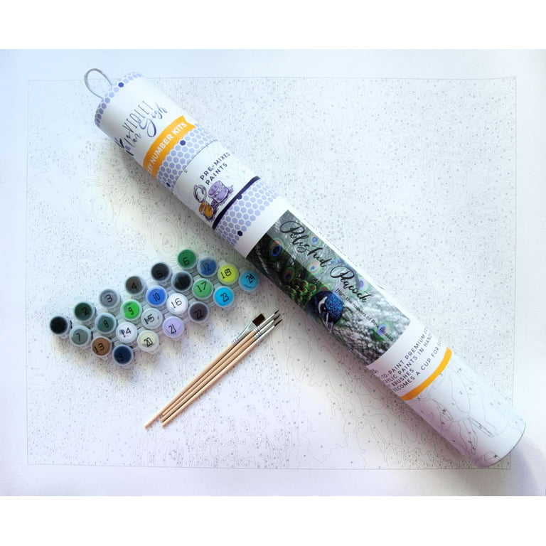 Paint by Numbers Kit by Violet Van Gogh- Polished Peacock Has