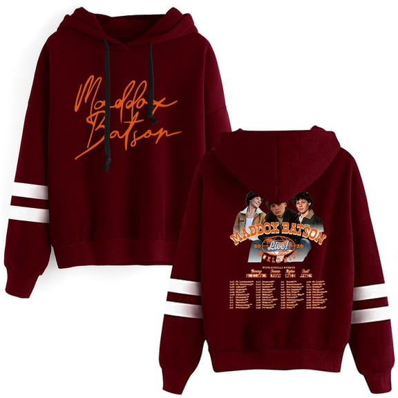 Maddox Batson merch 2026 Live Worldwide Tour hooded drawstring pocketless sweatshirt men/women music fans pullover