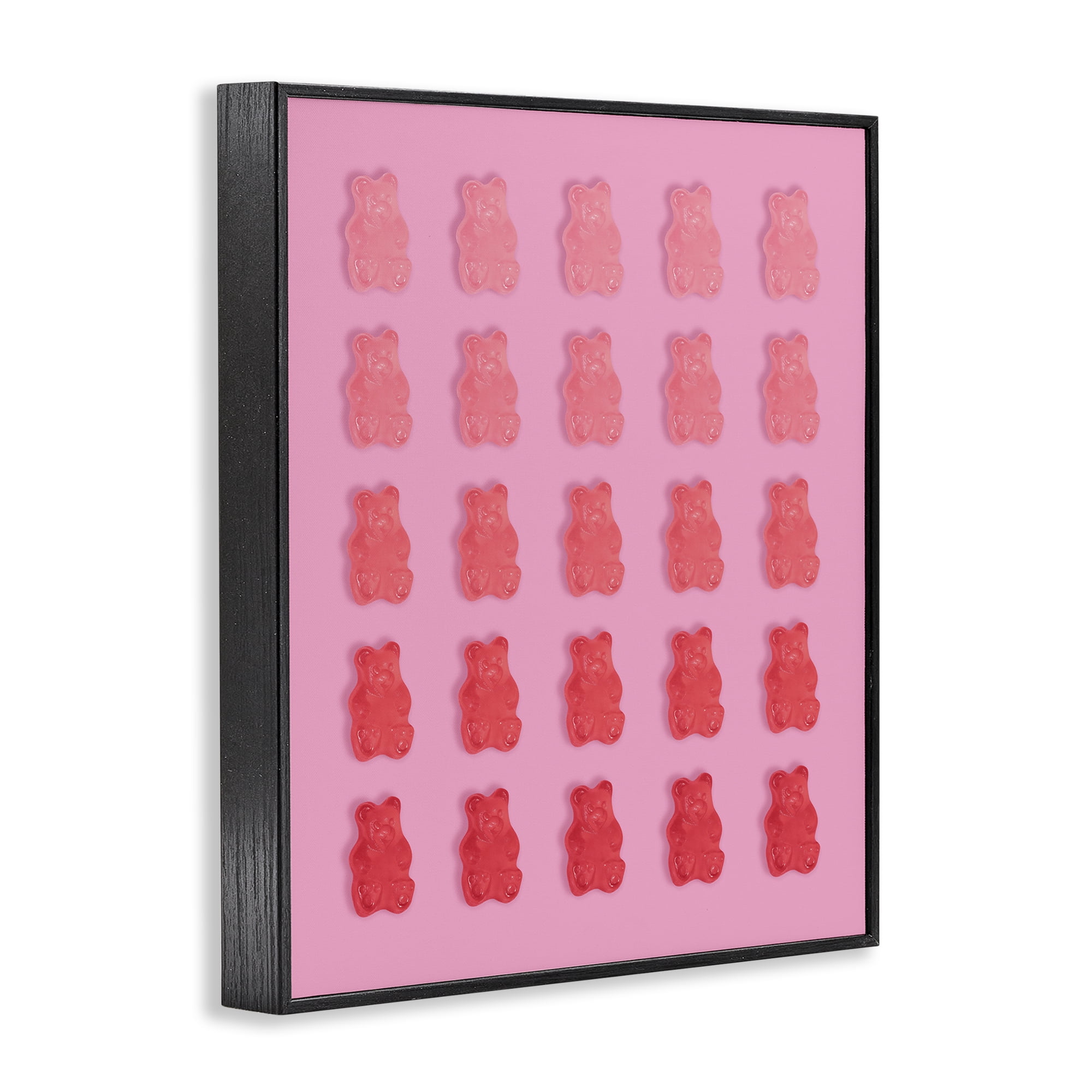 Stupell Industries Sweet Pink Gummy Bears Black Framed Giclee Art, design by LISH Creative