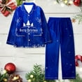 thumbnail image 2 of Tiweut Women's Pajamas Sets Christmas Lapel Long Sleeve Lapel Button Tops and Pants Set Full Print Santa Holiday Ladies Sleepwear Suit,Dark Blue,2XL, 2 of 3
