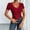 Red, variant on Women's Sexy Lace V-Neck Mesh Bodysuit – Short Sleeve Sheer Solid Color Top, Soft Daily & Office Wear Black,XXL