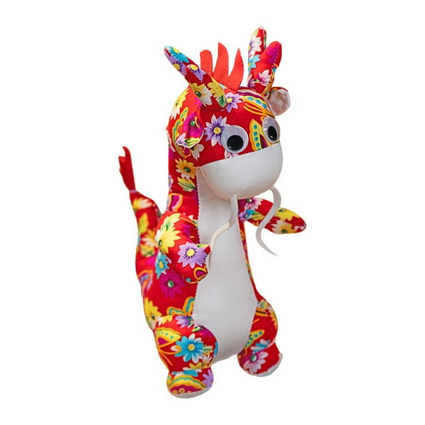 Mascota de dragón de Año Nuevo, simulación de muñeca de dragón, juguete de peluche de dragón del zodiaco