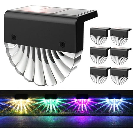 

Solar Deck Lights Outdoor Waterproof 2 Pack LED Fence Light for Patio Decor Solar Powered Outside Step Lights for Pool Patio Garden Warm White / Color Changing Glow Stair Lighting
