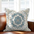 thumbnail image 5 of Throw Pillow Covers 24x24 Inch, Green Boho Decorative Pillow Cases for Couch Sofa Bed, Rustic Ethnic Native Abstract Geometric Cotton Linen Square Home Decor Pillowcases with Hidden Zipper, 5 of 9