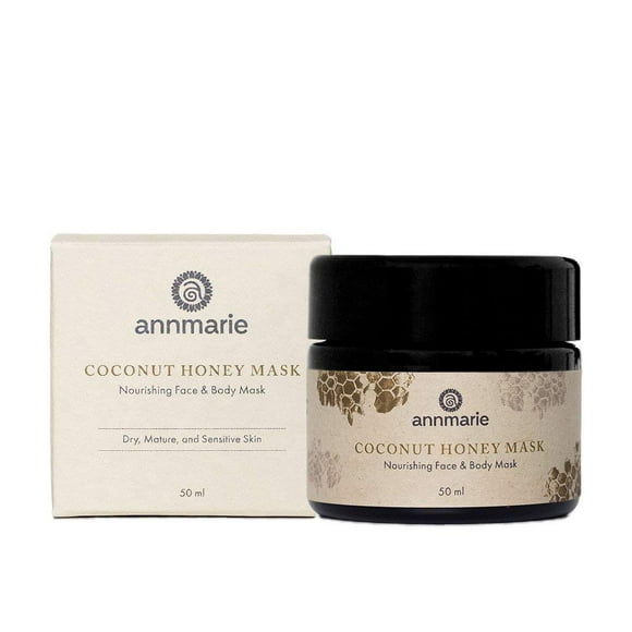 Annmarie Skin Care Mascarilla de miel de coco, con aceite de coco virgen extra y miel de flores silvestres de montaña, mascarilla hidratante y exfoliante para pieles opacas, secas y dañadas por el sol