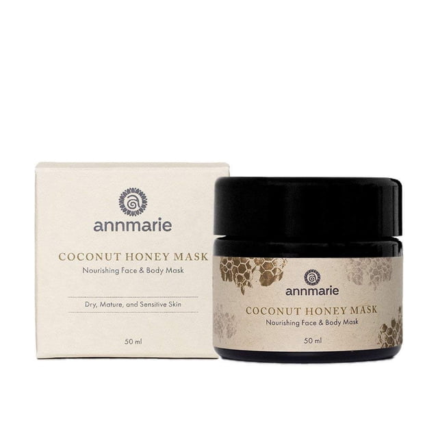 Annmarie Skin Care Mascarilla de miel de coco, con aceite de coco virgen extra y miel de flores silvestres de montaña, mascarilla hidratante y exfoliante para pieles opacas, secas y dañadas por el sol