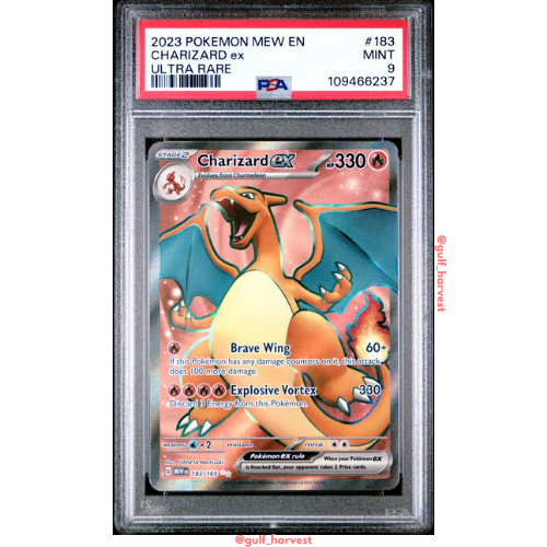 PSA 9 Pokemon Scarlet & Violet 151 (MEW) Charizard ex Ultra Rare Graded Card 183/165 MINT