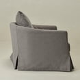 thumbnail image 6 of Slate Gray Polyester Upholstered Swivel Barrel Armchair with Removable Washable Slipcover for Living Room, Bedroom, Feather Blend Cushion, Solid Wood Frame, Pillow Back, Fully Assembled, 6 of 15