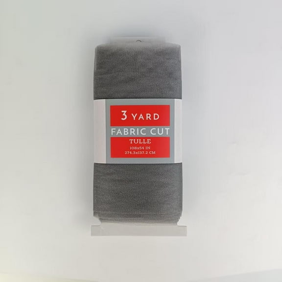 3 Yard Cut Sparkle Tulle Fabric, Silver, 54" Wide for Apparel & Crafting, by Fuzhou