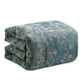 thumbnail image 6 of ESCA 7-Pieces Blue Comforter Set , Damask Flocked Beding Set - King/Cal King Size, 6 of 6