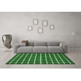 thumbnail image 3 of Ahgly Company Indoor Rectangle Checkered Emerald Green Modern Area Rugs, 2' x 5', 3 of 4