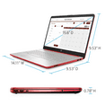 thumbnail image 5 of HP 15 Laptop, 15.6" HD Screen, Intel Pentium Silver N5030, 8GB RAM, 1TB SATA SSD, Webcam, Media Card Reader, RJ45, HDMI, Wi-Fi, Windows 11 Home, Scarlet Red, 5 of 5