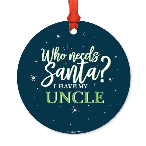 Funny Round Metal Christmas Ornament, Holiday Baking Team Captain, Includes Ribbon and Gift Bag