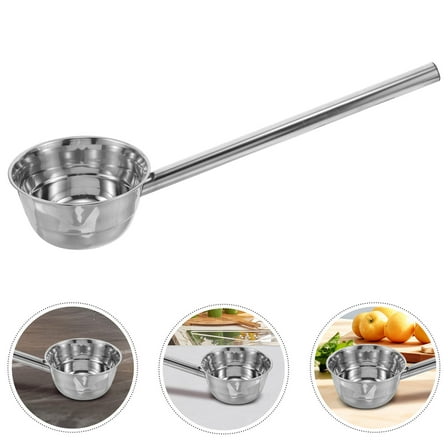 STRANDCHIC Metal Soup Ladle with Ergonomic Grip and Pour Spout for Cooking