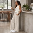 thumbnail image 5 of Stralyhd Barrel Womens Sweatpants Baggy Casual Travel Joggers Elastic Sweat Fashion Pants High Waist 2026 Y2k Pants with Pockets Light Beige XL, 5 of 6