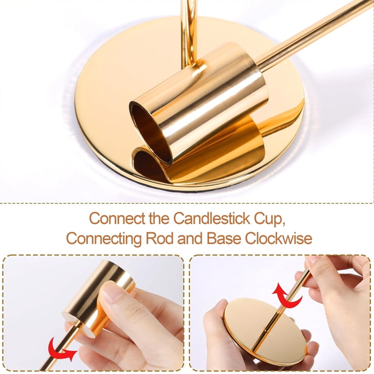 Hidawn Gold Metal Taper Candlestick Holders, 6-Pack photo 3