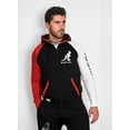 thumbnail image 3 of Kangol Men's Hoodie Full Zip Colorblock Fleece Sweatshirt (Small, Black/Red/White), 3 of 4