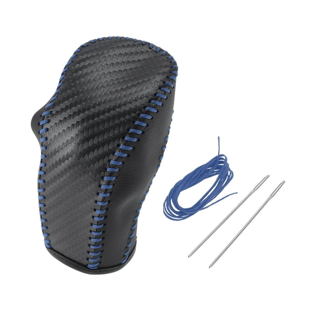 Cubierta de pomo de cambio de marcha Unique Bargains, protector de palanca de cambios para Buick Envision 2015-2020, negro azul, cuero sintético
