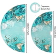 thumbnail image 4 of KXMDXA Tree Skirts Turquoise Roses Teal Floral Leaves Xmas Christmas Tree Skirt Stand Mat for Holiday Party Decoration Indoor Outdoor 36 inches, 4 of 6