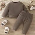 thumbnail image 2 of CAIVO Baby Fall Solid Color Long Sleeve Sweatshirt Tops Pants Sets Winter Outfits Sets Clothes For Boys Girls Classic Toddler Child Daily Wear Trousers, 2 of 4