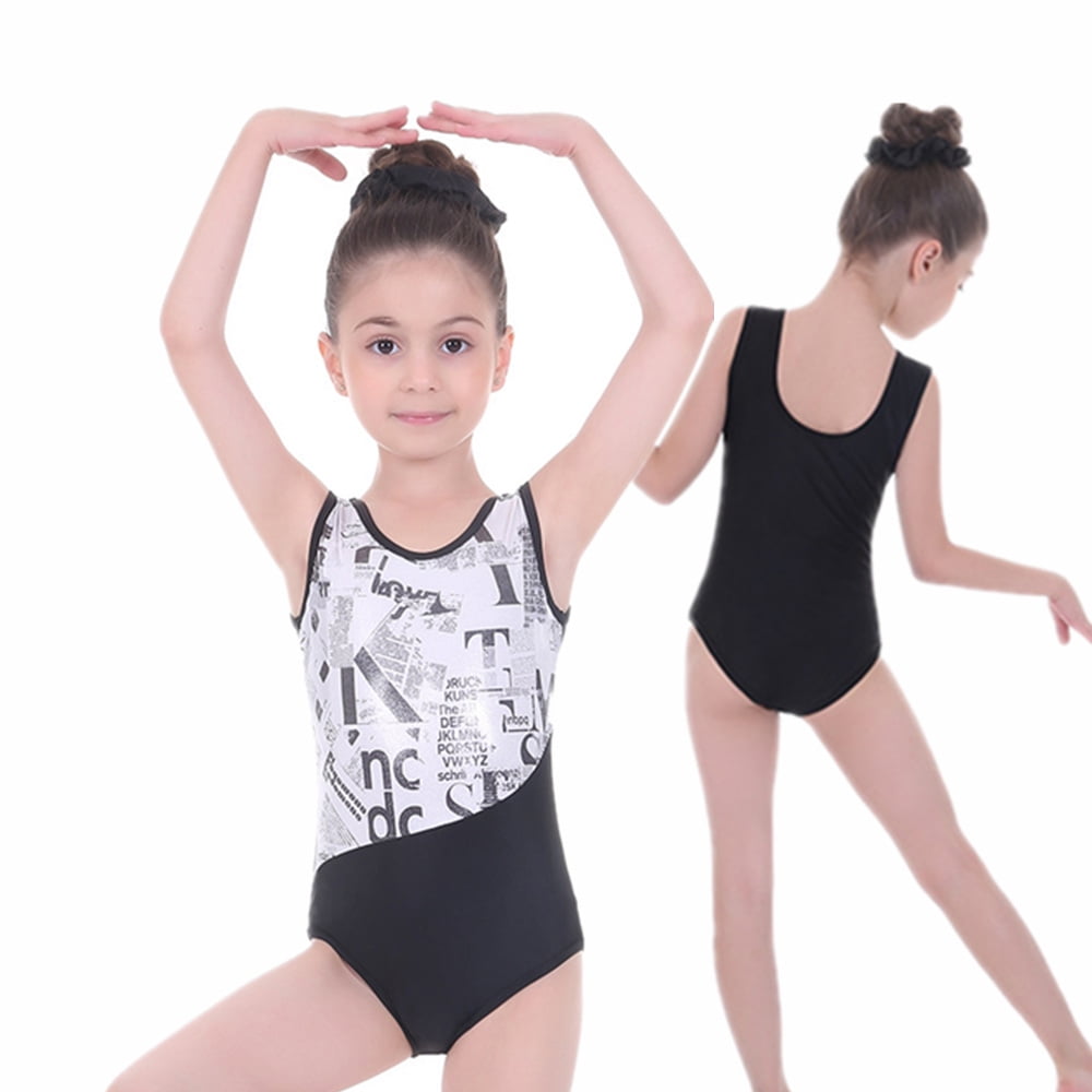 Girls Leotard Stretchy Dance Gymnastic Ballet Sports 3/4 Sleeve black Age 13 y 