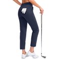 thumbnail image 3 of Pantalones de golf YYV para mujer, elásticos, cintura hasta el tobillo, azul marino, 3 of 7