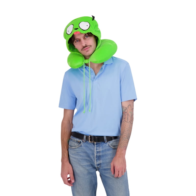Invader Zim Hooded Neck Pillow, Gir Memory Foam Travel Accessories