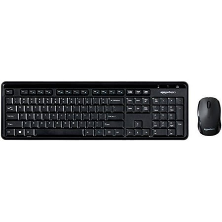 Amazon Basics Wireless Computer Keyboard and Mouse Combo - Quiet and Compact - US Layout (QWERTY) (B0787CVBWP)