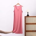 thumbnail image 2 of PBFRDSJ Women's Round Neck Henley Sleeveless Midi Nightgown Loose Soft Tank Sleep Dress for Home Daily Wear Sizes XL-5XL, 2 of 9
