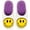 White/Purple, variant on Slippers for Women, Fuzzy House Shoes, Smiley Face & Heart Eyes by Bergman Kelly