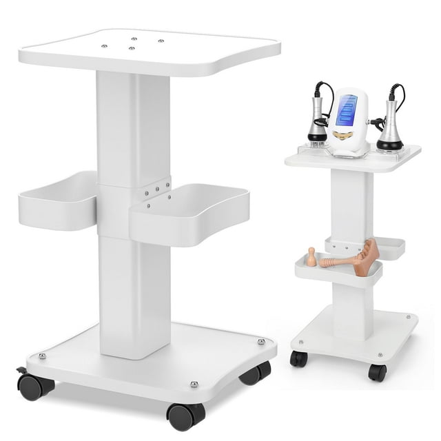 Carrito de belleza Meifuly con ruedas, 4 niveles y 2 bandejas, 135 libras