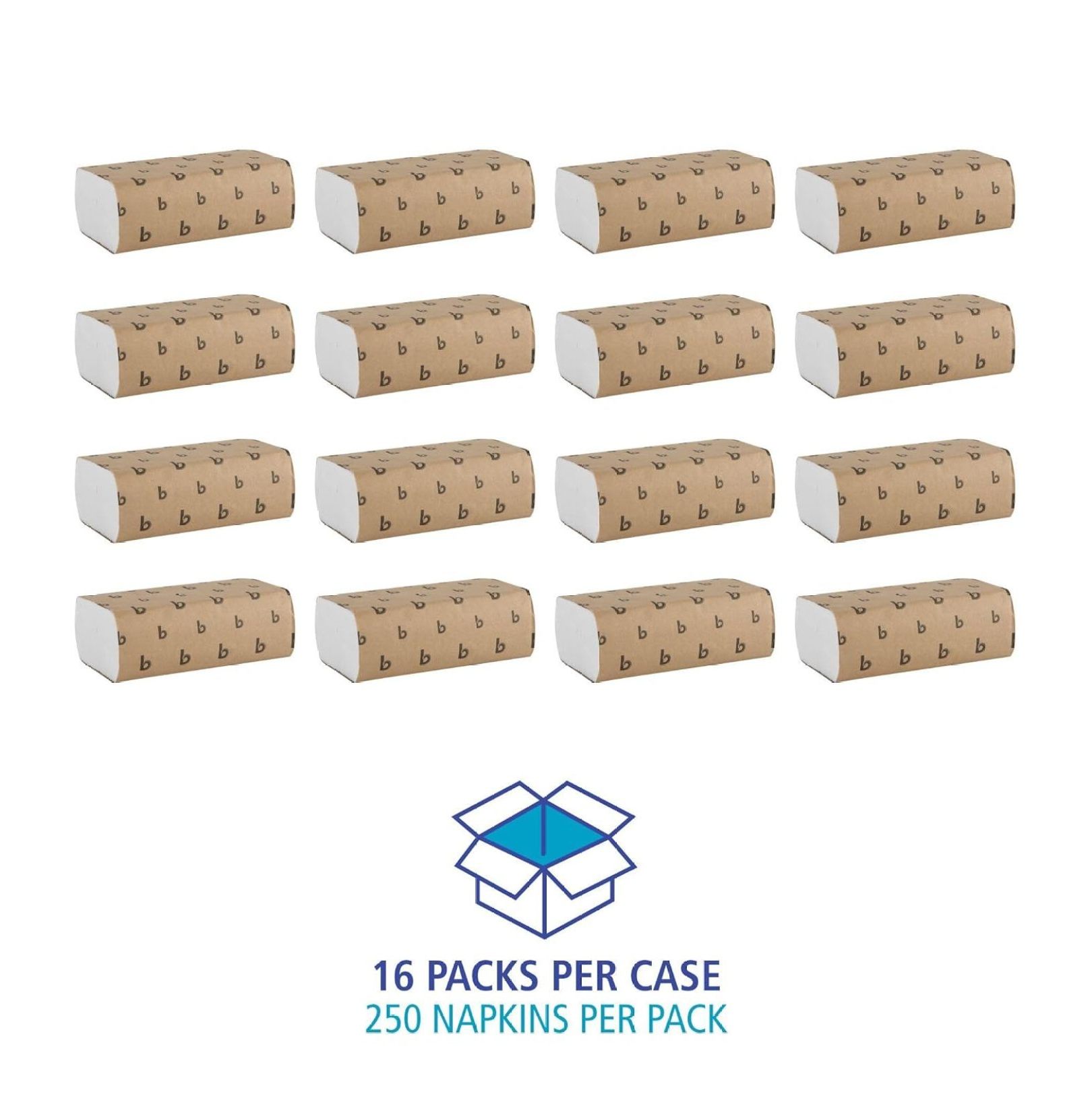 B6200 9 in. x 9.45 in. 1-Ply Multifold Paper Towels - White (16/Carton) 250 sheet (Pack of 16)