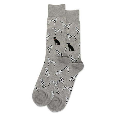 Hot Sox Mens Dalmatians Crew Socks