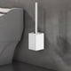 thumbnail image 1 of Escobilla de baño con mango de acero inoxidable | Limpiador de inodoros compacto moderno para baño | Cepillo de cerdas largas | Base antideslizante duradera | Gris Blanco | 13.6 pulgadas | 1 Paquete, 1 of 8