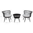thumbnail image 5 of SAFAVIEH Kyomi Outdoor Patio 3 Piece Lounge Set, Black/Grey, 5 of 10