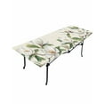 thumbnail image 6 of Botanical Flowers Rectangle Tablecloth, Waterproof Elastic Fitted Table Covers for 8 Foot Tables, 32x96inch Decorative Tablecloths for Picnic, Camping, Outdoor, Vintage Rustic White Floral Leaves, 6 of 6