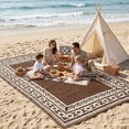 thumbnail image 6 of Kzaei Waterproof Outdoor Rug, 9'x12' Reversible Plastic Camping Area Rugs, Brown, 6 of 8