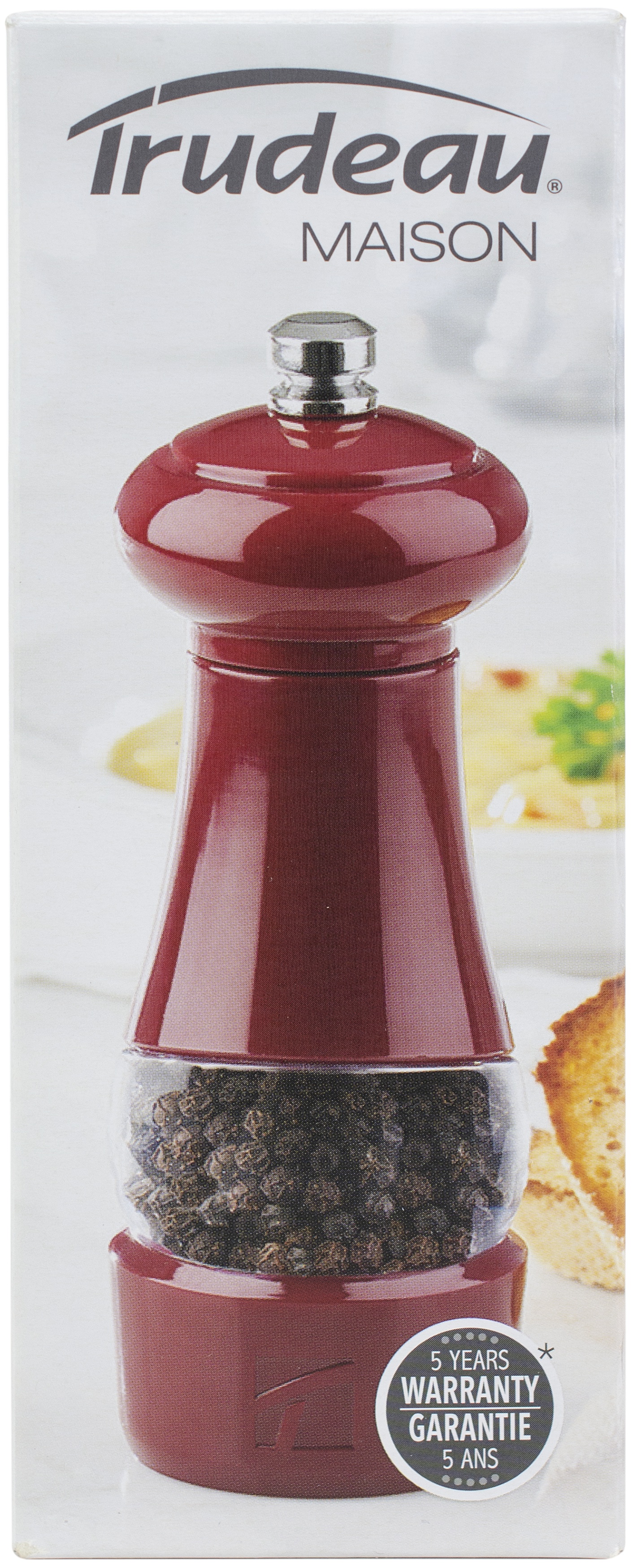 Funnel Pepper Mill 6"Red W/Peppercorns