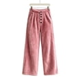 thumbnail image 5 of LIaqionyy Womens Fleece Pants Winter Warm Elastic Waist Wide Leg Fuzzy Lounge Bottoms Long Soft Plush Pajama Pant, 5 of 6