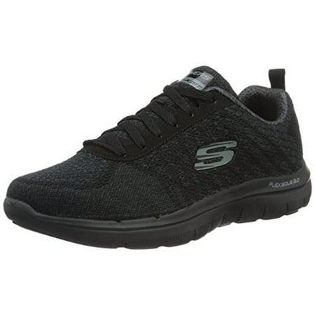 52185 W Wide Fit Black Skechers Shoes Men Memory Foam Comfort Sport Run Mesh
