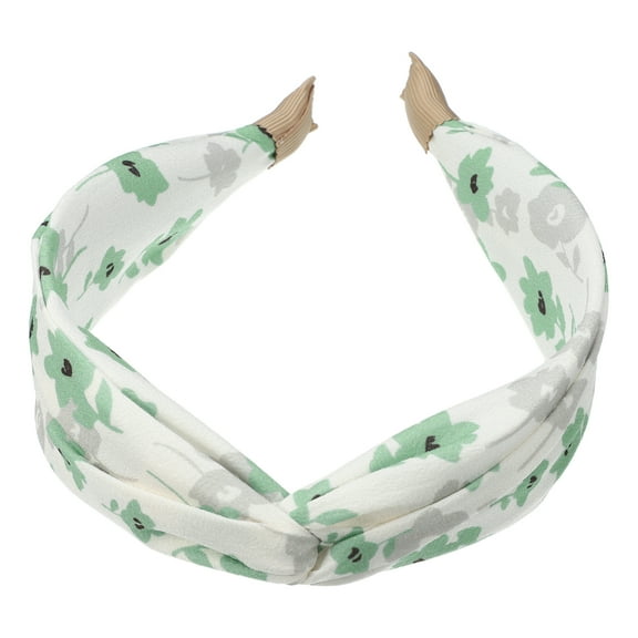 Floral Knot Hairbands No Slip Fashion 1.93" Wide Hair Accessories Green Headbands for Women