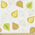 thumbnail image 1 of Leaves Fabric by the Yard, Colorful Creative Motifs Drawn by Hand, Decorative Upholstery Fabric for Chairs & Home Accents, Mustard White by Ambesonne, 1 of 5