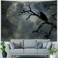 thumbnail image 4 of Mystic Fog Forest Tapestry Gothic, Birds at Branches On Creepy Jungle at Deep in Dark Forest Tapestry Wall Hanging, Halloween Tapestry Wall Decor for Bedroom Living Room Dorm, 4 of 6