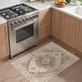 thumbnail image 3 of Roxstand 2'x3' Washable Entryway Rug, Vintage Non Slip Stain Resistant Small Accent Throw Kitchen Rugs, Turmeric, 3 of 10