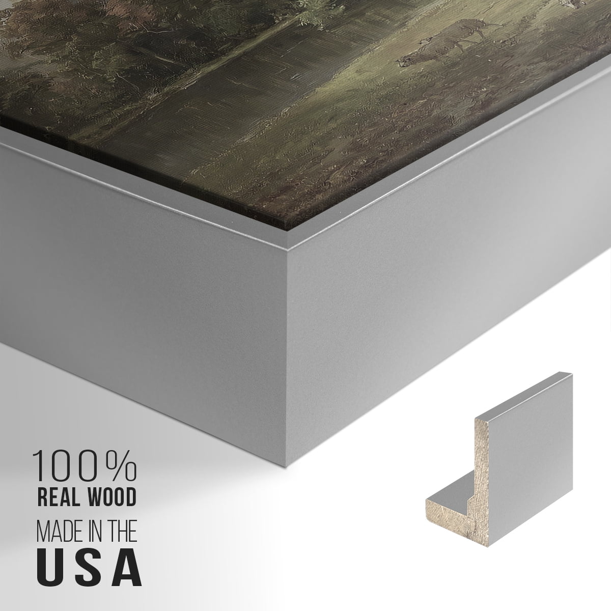 Vintage Landscape-CCCXXIII By Wexford Home Framed in Silver Wood Gallery Wrapped Canvas 17 in. x 25 in.
