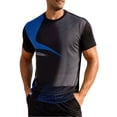 thumbnail image 2 of BRGZLK Athletic T-Shirt for Men Summer Moisture Wicking Quick Dry Short Sleeve Shirts Trendy Print Lightweight Comfortable Sports Tee Tops Blue 3XL, 2 of 7