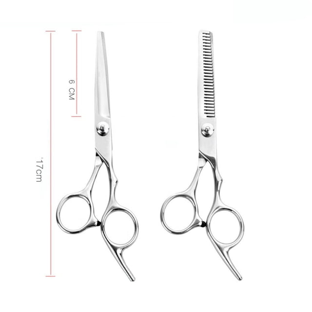USHOBE 9Pcs Barber Scissors Set Black Easy Use Hair Cutting Shears for Salon and Home