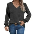 thumbnail image 4 of Sweaters for Women Long Sleeve V Neck Shirts Lightweight Casual Tunic Tops Elegants Clothes Black,XL, 4 of 4