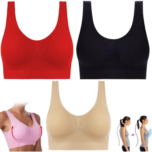 Cozycurve Sujetador sin costuras, sujetadores deportivos suaves y cómodos antiflacidez para mujer, sujetador push up que suaviza la espalda